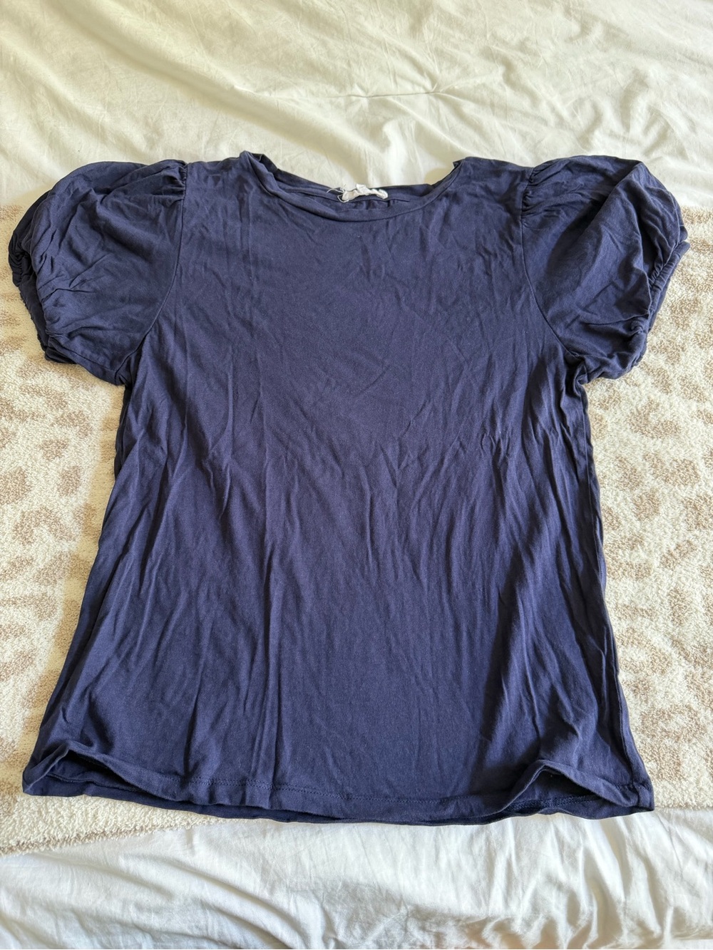 Goldie Navy Puff Sleeve Tee